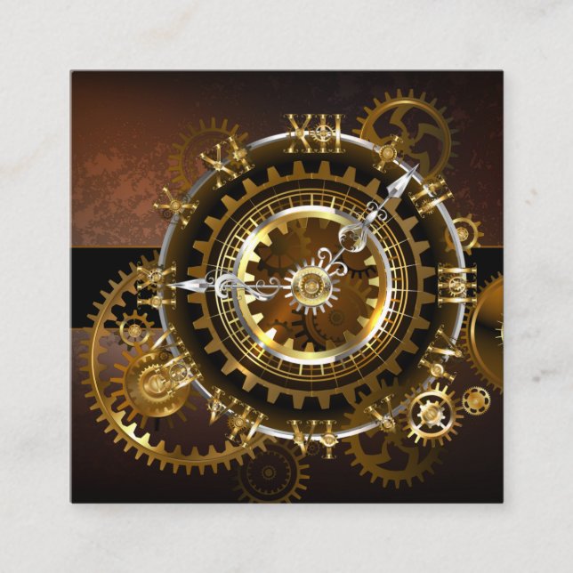 Steampunk clock telefonnummerkarte (Vorderseite)