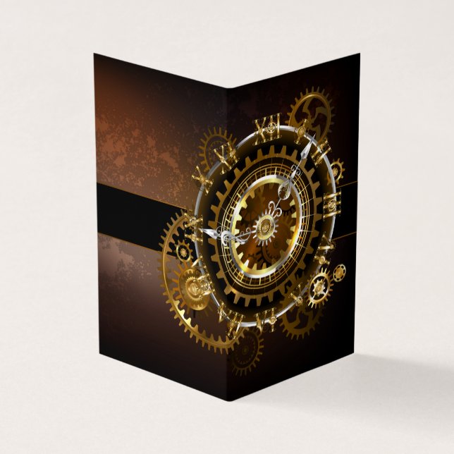 Steampunk clock visitenkarten (Vorderseite)