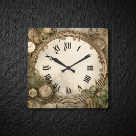 Steampunk Clocks Wall Clock Quadratische Wanduhr