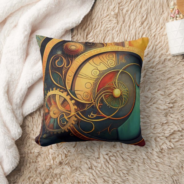Steampunk Clockwork Abstract Design Kissen (Decke)