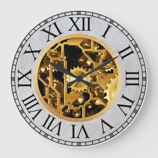 Steampunk Clockworks Große Wanduhr (Vorderseite)