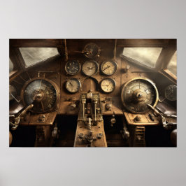 Steampunk-Cockpit Poster