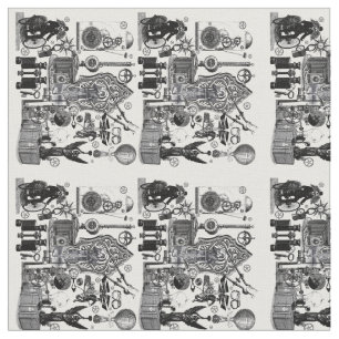 Steampunk Collage #3 - Neuheits-Gewebe Stoff