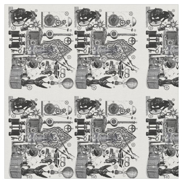 Steampunk Collage #3 - Neuheits-Gewebe Stoff (Nahaufnahme)