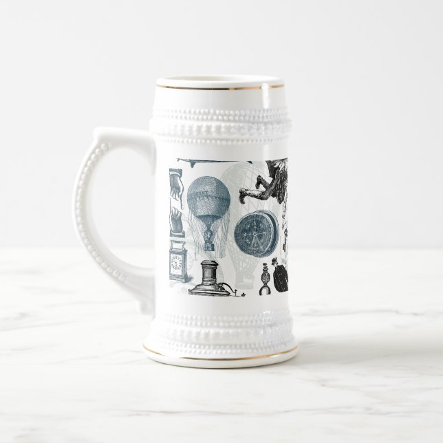 Steampunk Collage Colorized Bierglas (Links)