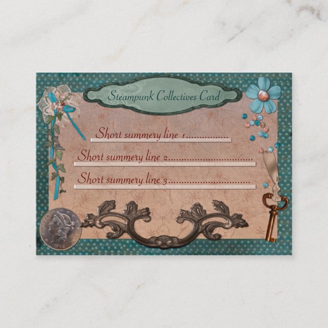 Steampunk-Collectives für Web oder lokales Geschäf Visitenkarte (Vorderseite)