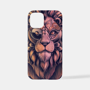 Steampunk Color Gradient Rustikale Lion iPhone 12 Mini Hülle