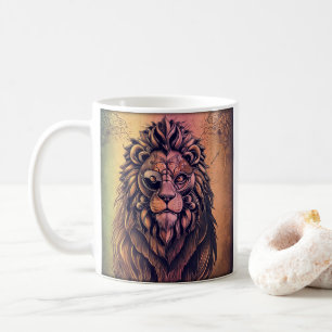 Steampunk Color Gradient Rustikale Lion Kaffeetasse