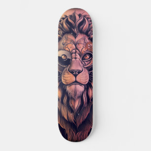 Steampunk Color Gradient Rustikale Lion Skateboard