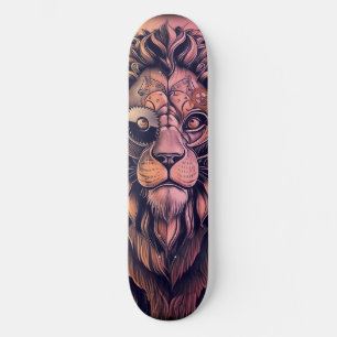 Steampunk Color Gradient Rustikale Lion Skateboard