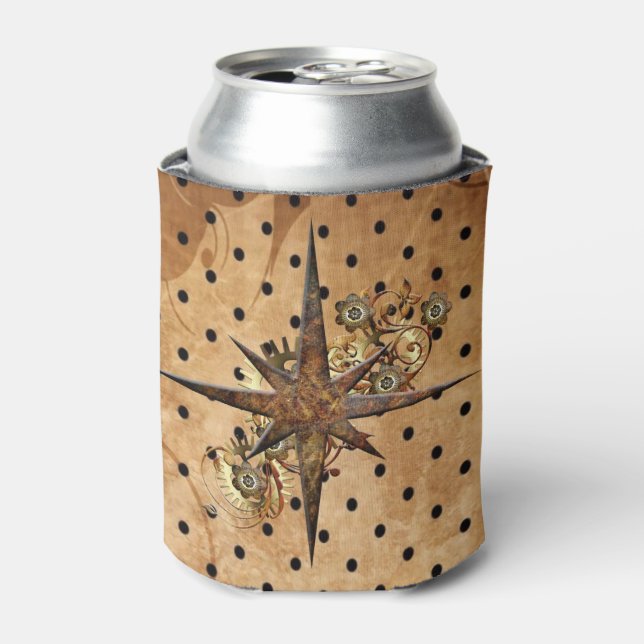 Steampunk Compass Star Can Cooler Dosenkühler (Kanne Vorderseite)