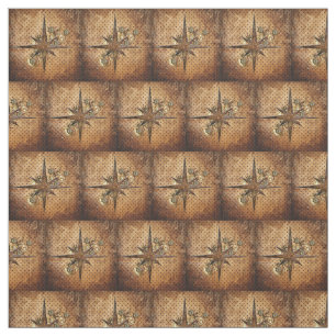 Steampunk Compass Star Fabric Stoff