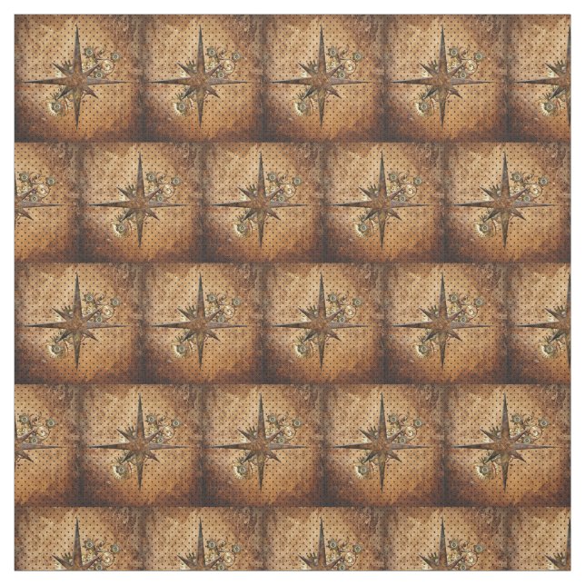 Steampunk Compass Star Fabric Stoff (Muster)