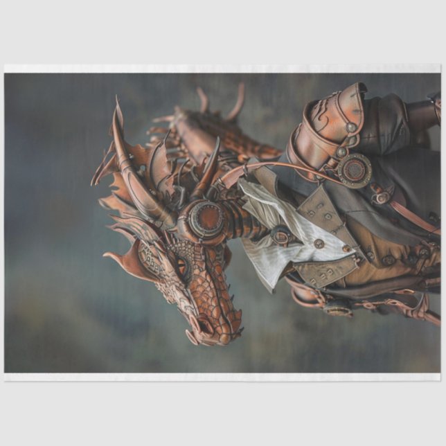 Steampunk Copper Dragon Decoupage Seidenpapier (Vorderseite)
