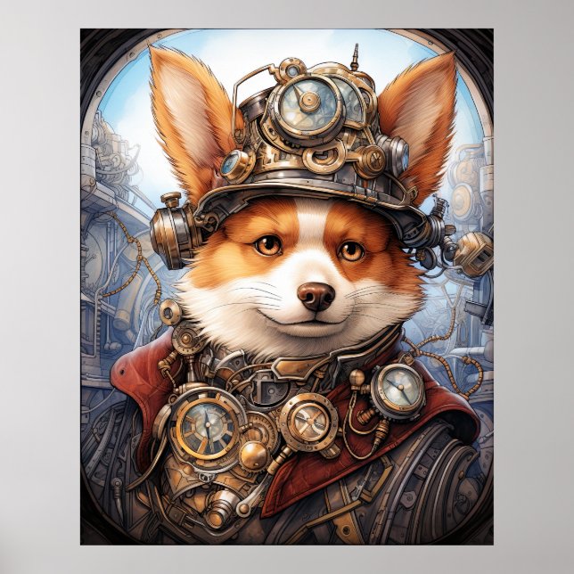 STEAMPUNK CORGI POSTER (Vorne)