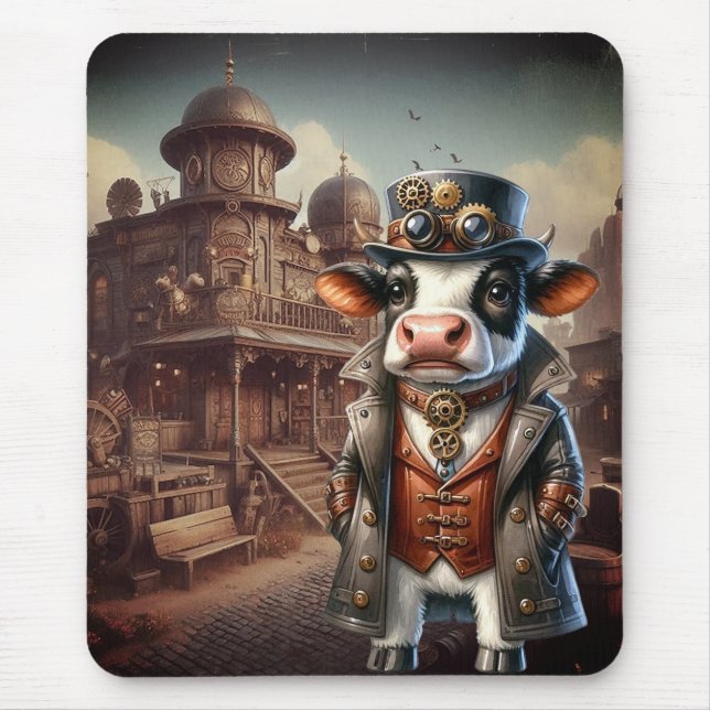 Steampunk Cow Mousepad (Vorne)