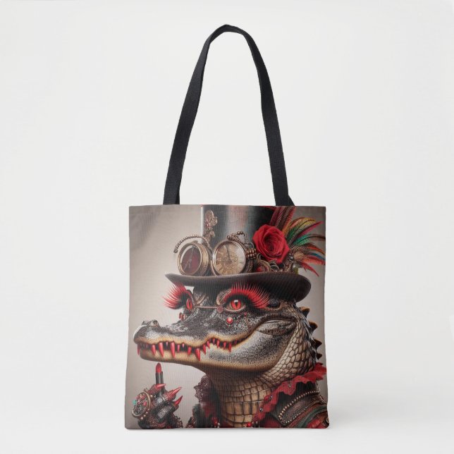 Steampunk Crocodile Top Hat Red Lipstick (Vorderseite)
