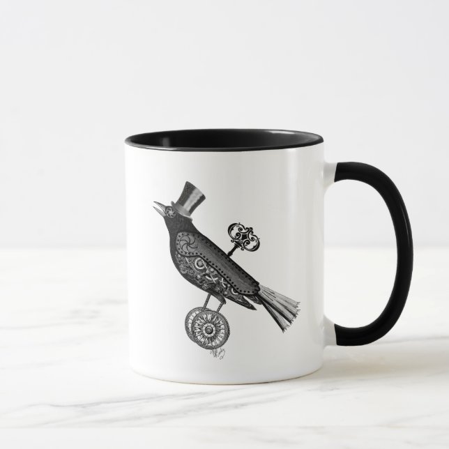 Steampunk Crow 2 Tasse (Rechts)