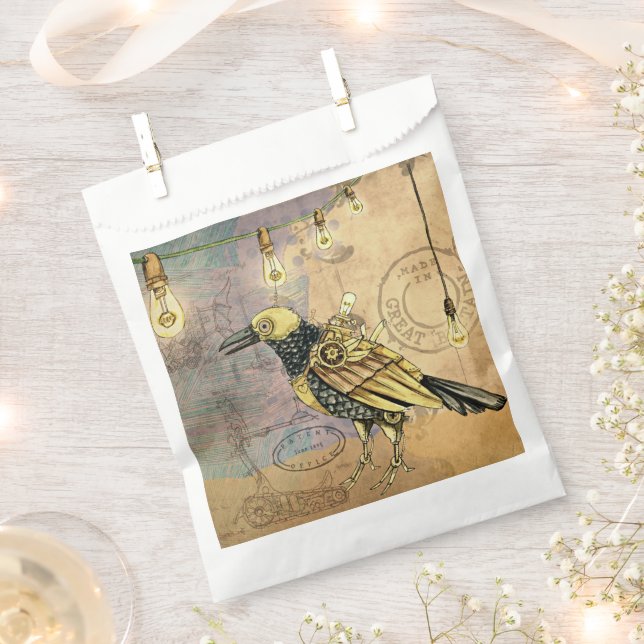 Steampunk Crow Geschenktütchen (Ausgeschnitten)