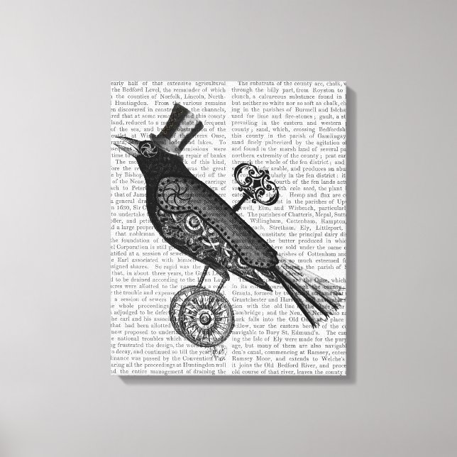 Steampunk Crow Leinwanddruck (Vorderseite)
