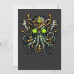 Steampunk-Cthulhu-Monster Einladung
