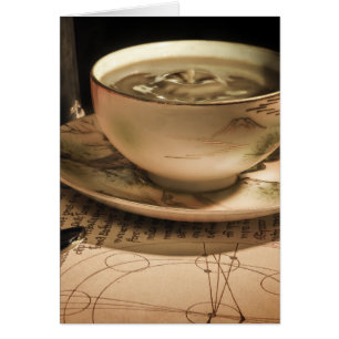 Steampunk Cup of Coffee on Saucer mit Pocket Watch