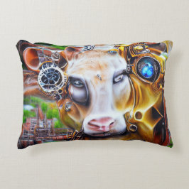 Steampunk Cyber Cow Dekokissen
