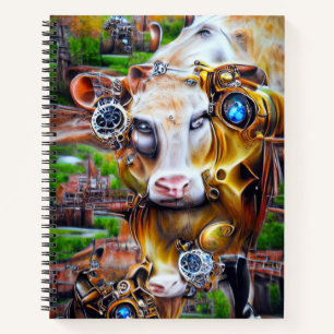 Steampunk Cyber Cow Notizbuch