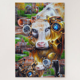 Steampunk Cyber Cow Puzzle