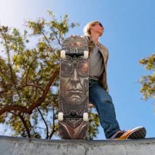 Steampunk-Cyborg-Auge der Unendlichkeit-Skateboard Skateboard