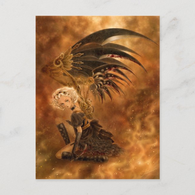 Steampunk Dark Angel Postcard Postkarte (Vorderseite)