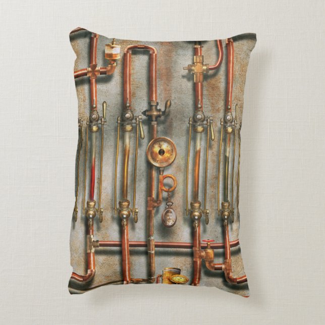 Steampunk - Das Schmierkrümmer Dekokissen (Rückseite(Vertikal))