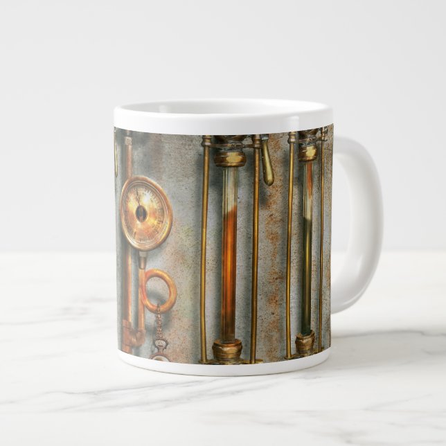 Steampunk - Das Schmierkrümmer Jumbo-Tasse (Vorderseite Rechts)
