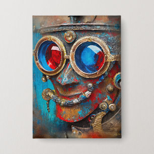 Steampunk Das Zin-Man-Portrait Button