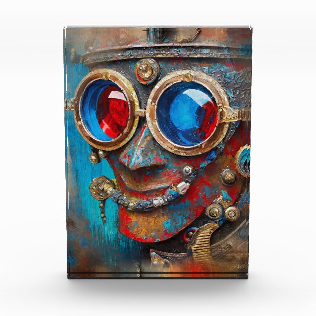Steampunk Das Zin-Man-Portrait Fotoblock (Vorderseite)