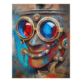 Steampunk Das Zin-Man-Portrait Fotodruck