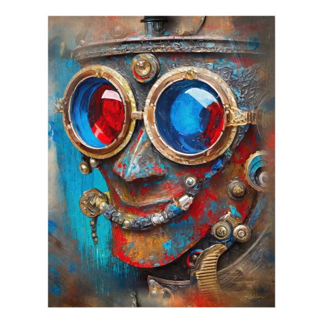 Steampunk Das Zin-Man-Portrait Fotodruck (Vorne)