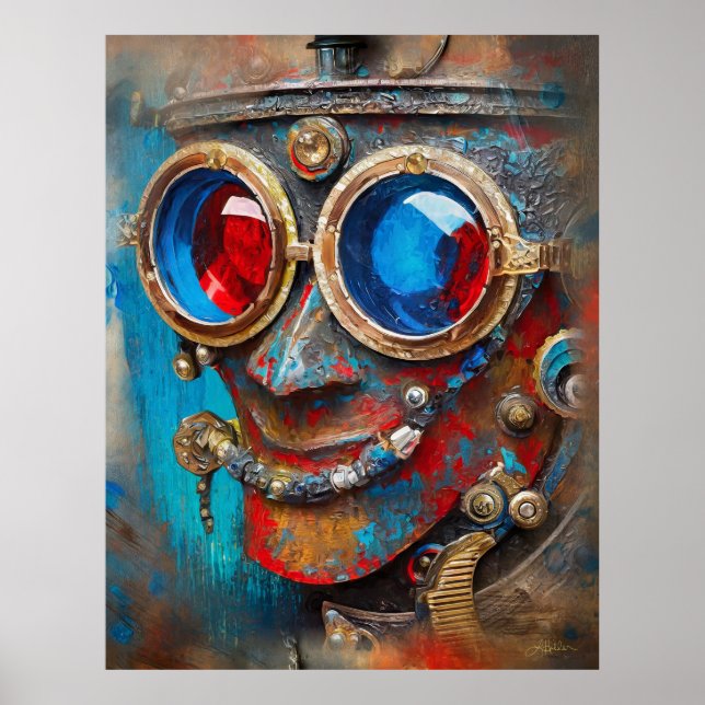 Steampunk Das Zin-Man-Portrait Poster (Vorne)