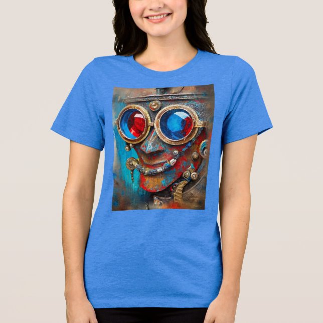 Steampunk Das Zin-Man-Portrait Tri-Blend Shirt (Vorderseite)