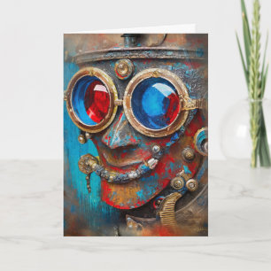 Steampunk Das Zinn-Man-Portrait mit Zitat Karte