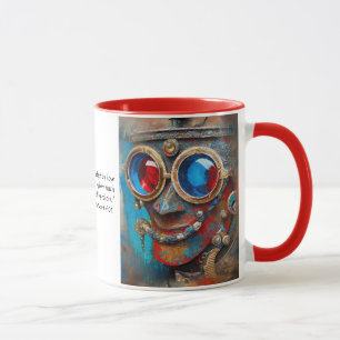 Steampunk Das Zinn-Man-Portrait mit Zitat Tasse