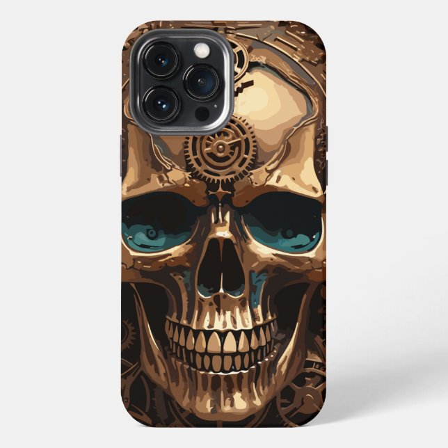 Steampunk Decorative Skull iPhone Hülle (Rückseite)