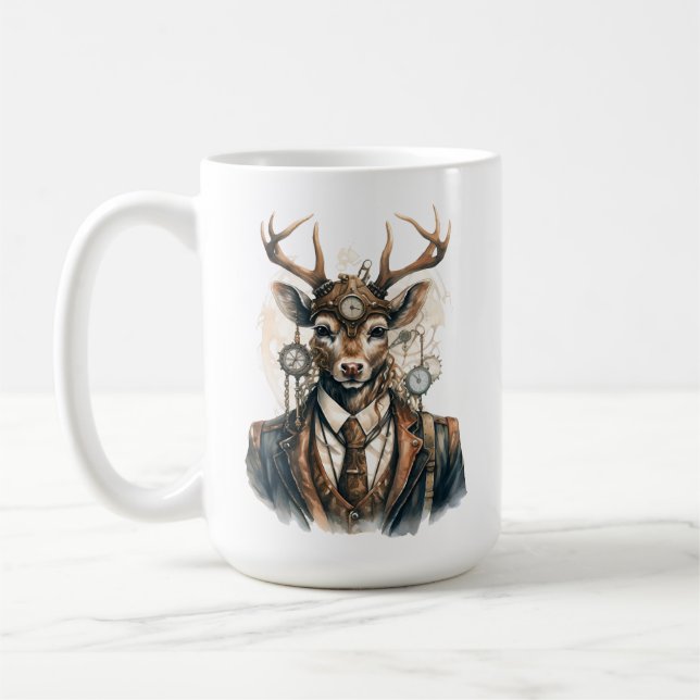 Steampunk Deer Coffee Tasse (Links)