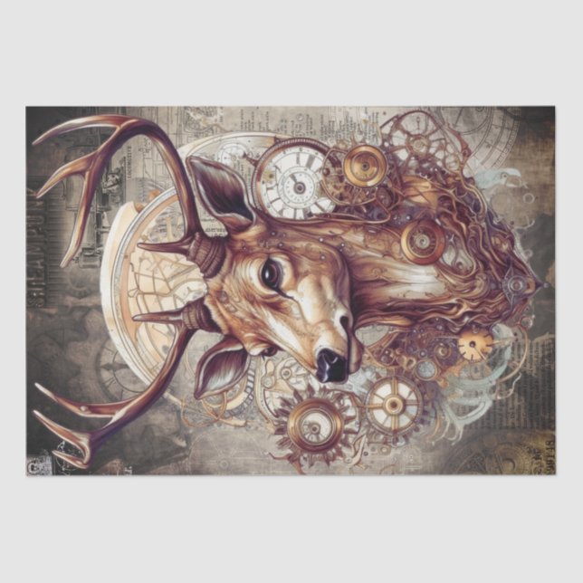Steampunk Deer Seidenpapier (Vorderseite)