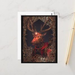 Steampunk Deer Vintag Style Postcard Postkarte