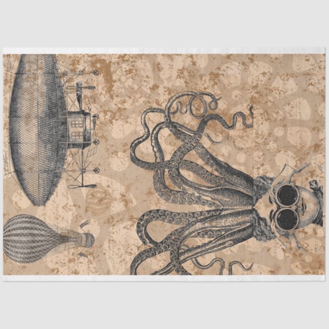 Steampunk-Dekoupage Seidenpapier (Vorderseite)