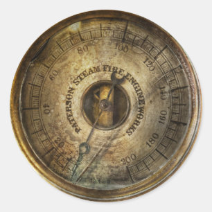 Steampunk - Der Druckmesser Runder Aufkleber