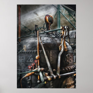 Steampunk - Der Motor der Dampfpumpe Poster