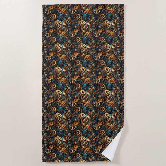 Steampunk-Design Strandtuch (Vorderseite)
