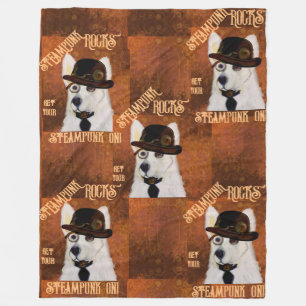 Steampunk Deutscher Schäferhund Fleecedecke